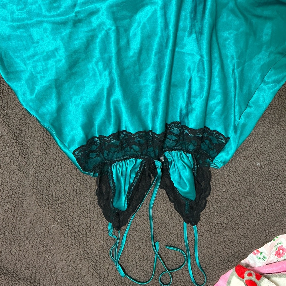 Blue silk dress